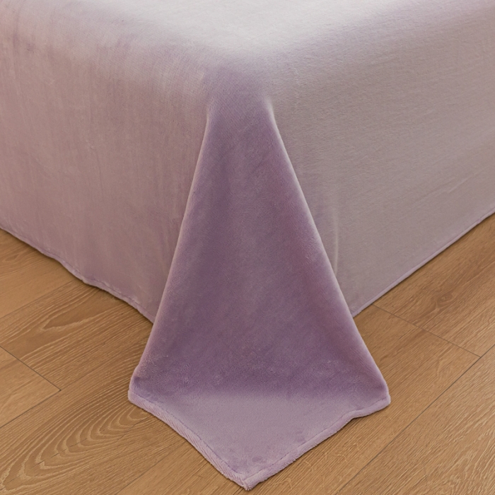 91家纺网 家纺一手货源 找家纺 慕澄家纺 2023新款纯色牛奶绒加厚保暖多功能床单盖毯 床单-烟紫