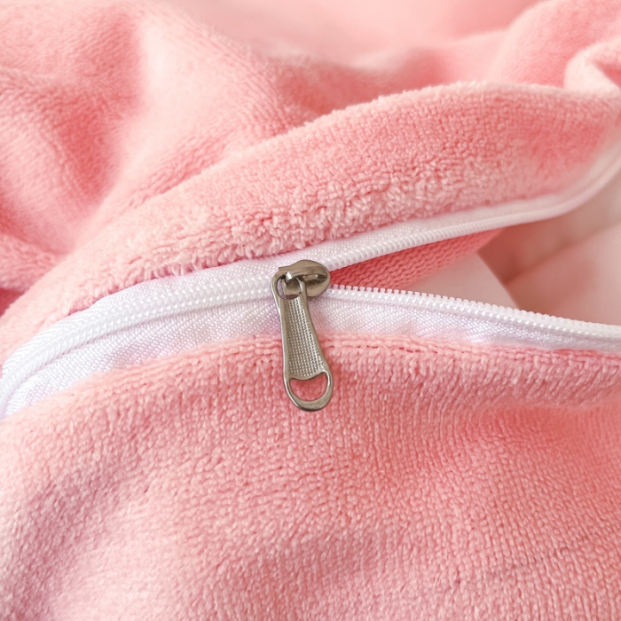 91家纺网 家纺一手货源 找家纺 慕澄家纺 2023新款简约牛奶绒加厚保暖四件套-纯爱 纯爱-桃粉