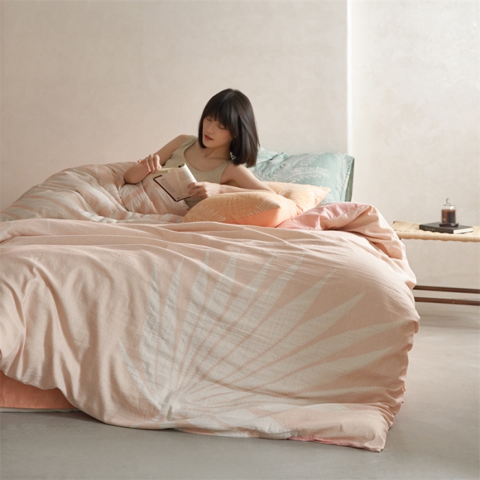 91家纺网 家纺一手货源 找家纺 安莱生活 2023新品舞叶单品被套福利独 家系列 舞叶-嫩粉