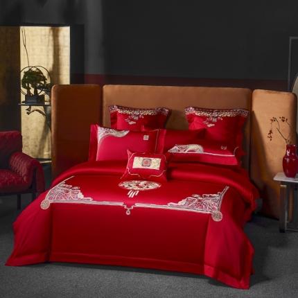 91家纺网 家纺一手货源 找家纺 高大尚婚庆馆 2023秋冬新品长绒棉囍嫁系列 华彩嫁衣