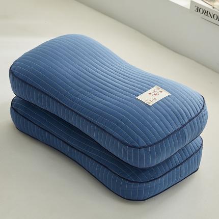 乐可 2023新款全棉砂洗面包荞麦枕枕头枕芯 砂洗面包荞麦枕-蓝色26*50cm