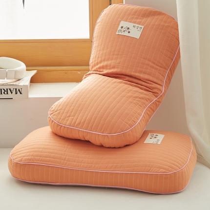 乐可新款全棉砂洗面包荞麦枕枕头枕芯 砂洗面包荞麦枕-橘色26*50cm