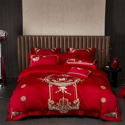 91家纺网 家纺一手货源 找家纺 高大尚婚庆馆 2023秋冬新品长绒棉囍嫁系列 雍容华贵