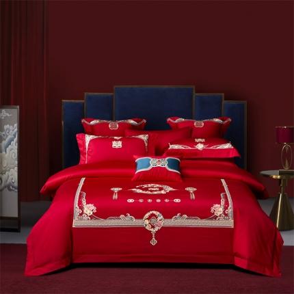 91家纺网 家纺一手货源 找家纺 高大尚婚庆馆 2023秋冬新品长绒棉囍嫁系列 天赐良缘