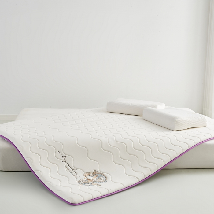 91家纺网 家纺一手货源 找家纺 祁恋婷家居 2023新款A类专版乳胶记忆棉大豆床垫【床垫遮盖物】-款式一 中国龙-白