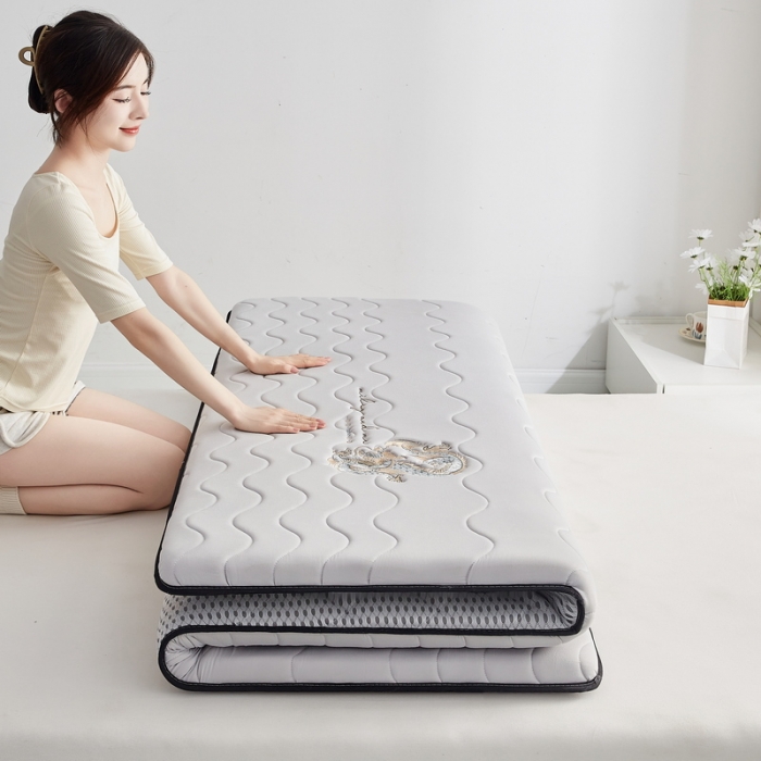 91家纺网 家纺一手货源 找家纺 祁恋婷家居 2023新款A类专版乳胶记忆棉大豆床垫【床垫遮盖物】-款式一 中国龙-灰