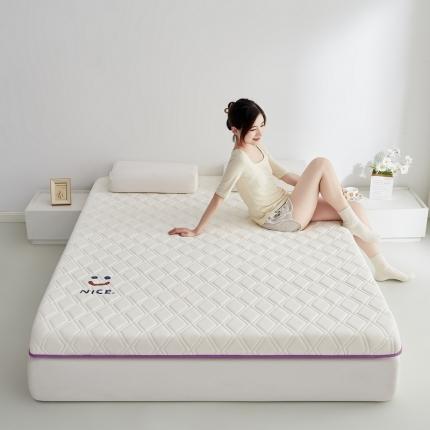 91家纺网 家纺一手货源 找家纺 祁恋婷家居 2023新款A类专版乳胶记忆棉大豆床垫【床垫遮盖物】-款式二 笑脸-白