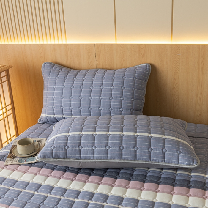 91家纺网 家纺一手货源 找家纺 卡伦 2025新款A类纯棉水洗棉夹棉床笠 格林兰