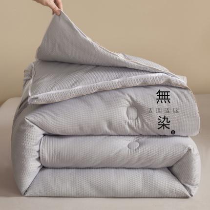 91家纺网 家纺一手货源 找家纺 迪乐妮 2024新款泡泡纱无染被芯冬被四季被子母被 月光灰-子母被