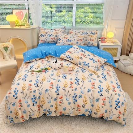 91家纺网 家纺一手货源 找家纺 曼璐 2025直播爆款植物羊绒四件套加厚斜纹磨毛被套套件 柔情蜜语