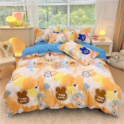 91家纺网 家纺一手货源 找家纺 曼璐 2025直播爆款植物羊绒四件套加厚斜纹磨毛被套套件 色彩