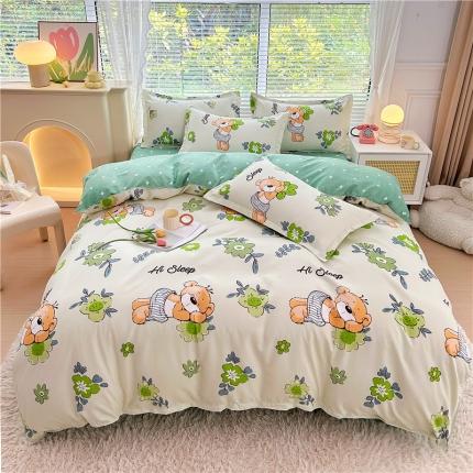 91家纺网 家纺一手货源 找家纺 曼璐 2025直播爆款植物羊绒四件套加厚斜纹磨毛被套套件 睡美人