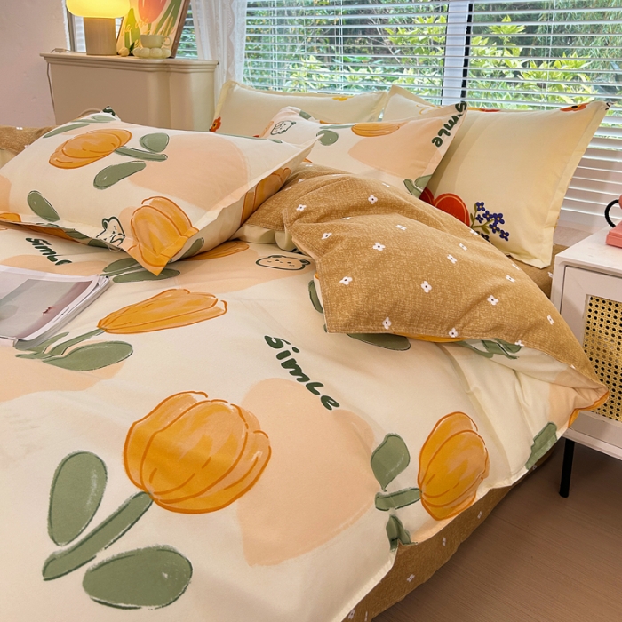 91家纺网 家纺一手货源 找家纺 曼璐 2025直播爆款植物羊绒四件套加厚斜纹磨毛被套套件 金枝玉叶