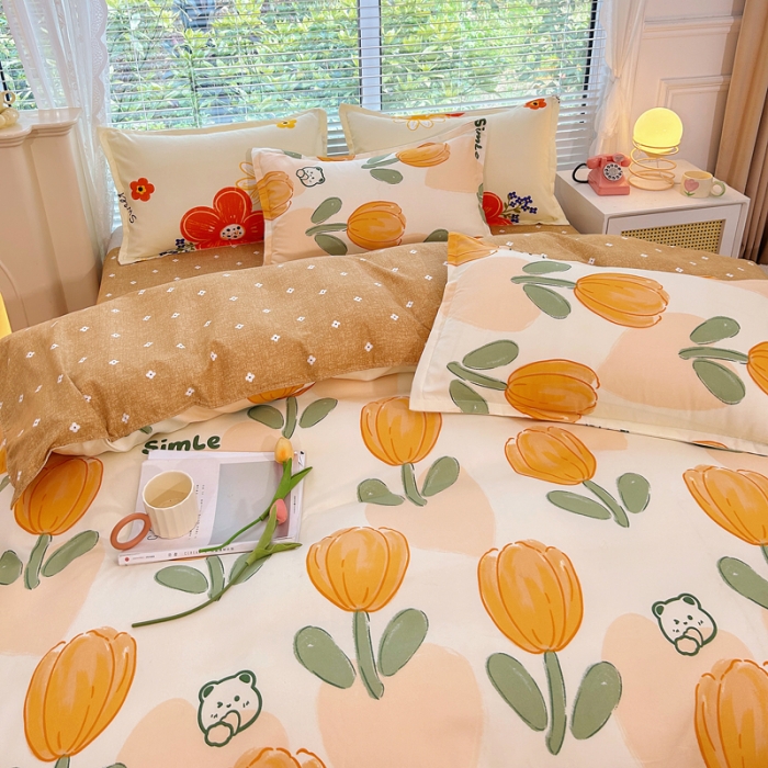 91家纺网 家纺一手货源 找家纺 曼璐 2025直播爆款植物羊绒四件套加厚斜纹磨毛被套套件 金枝玉叶