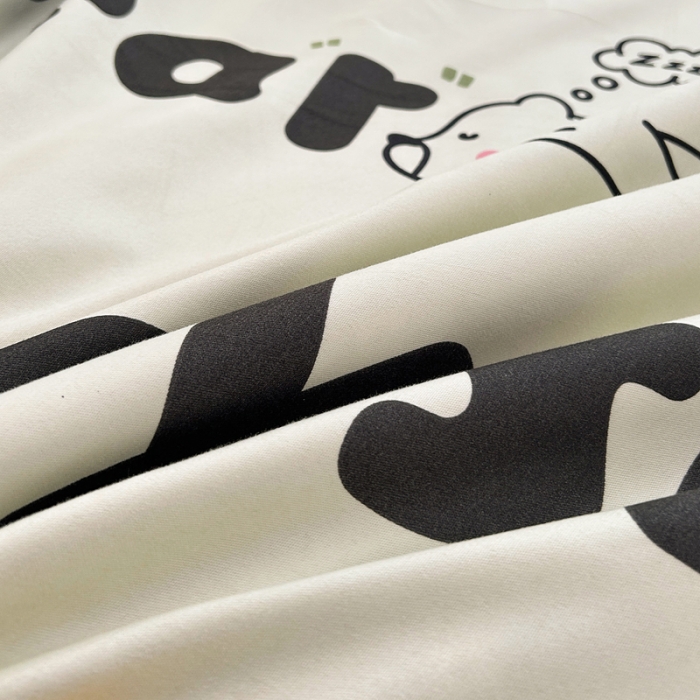 91家纺网 家纺一手货源 找家纺 曼璐 2025直播爆款植物羊绒四件套加厚斜纹磨毛被套套件 趣味熊