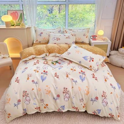 曼璐 2025直播爆款植物羊绒四件套加厚斜纹磨毛被套套件 邂逅