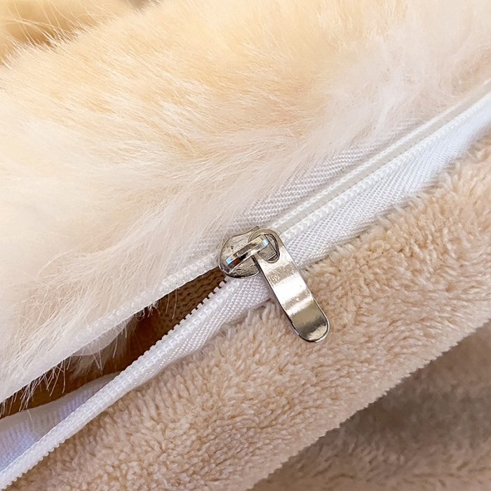 91家纺网 家纺一手货源 找家纺 澳梵 2023新款【极简浪漫】渲染系列-托斯卡纳皮草四件套 渲染-卡其