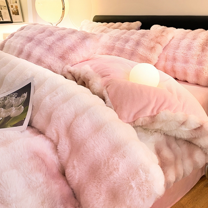 91家纺网 家纺一手货源 找家纺 （总）澳梵 2023新款【极简浪漫】渲染系列-托斯卡纳皮草四件套