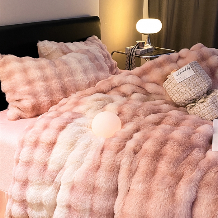 91家纺网 家纺一手货源 找家纺 （总）澳梵 2023新款【极简浪漫】渲染系列-托斯卡纳皮草四件套