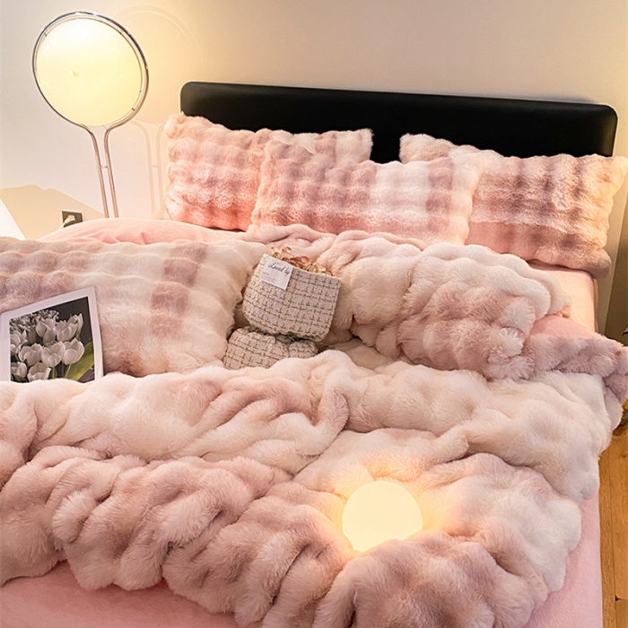 91家纺网 家纺一手货源 找家纺 （总）澳梵 2023新款【极简浪漫】渲染系列-托斯卡纳皮草四件套