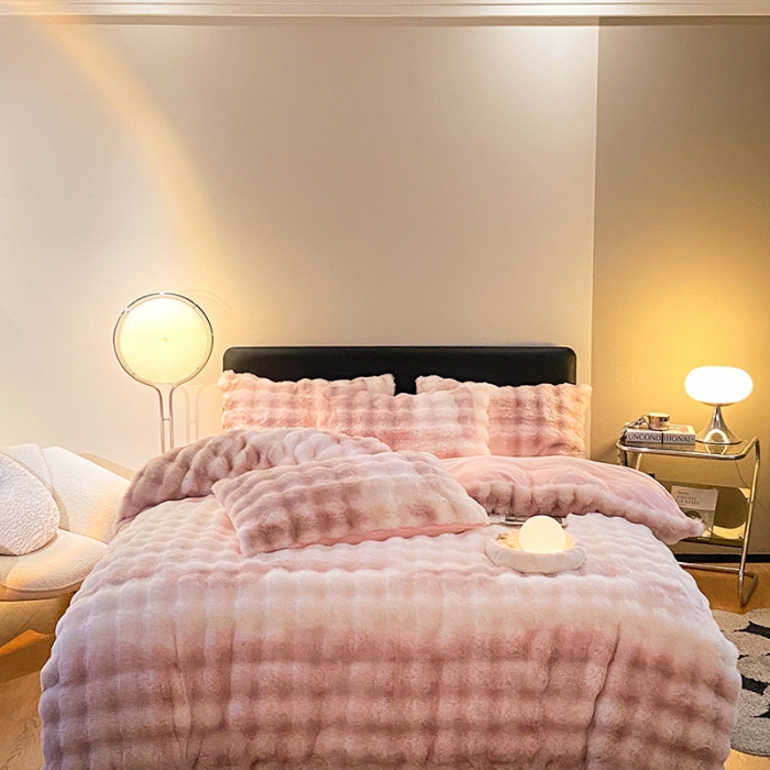 91家纺网 家纺一手货源 找家纺 （总）澳梵 2023新款【极简浪漫】渲染系列-托斯卡纳皮草四件套