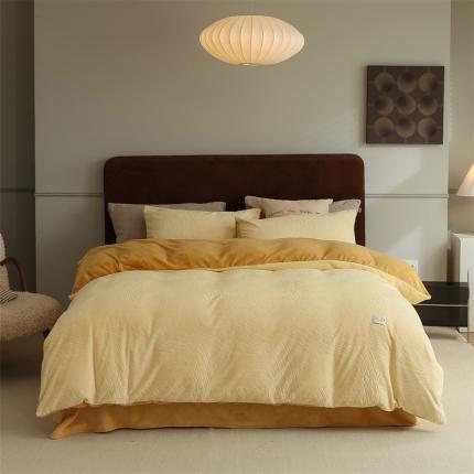 91家纺网 家纺一手货源 找家纺 （总）玉宇阁 2023新款素描提花牛奶绒四件套