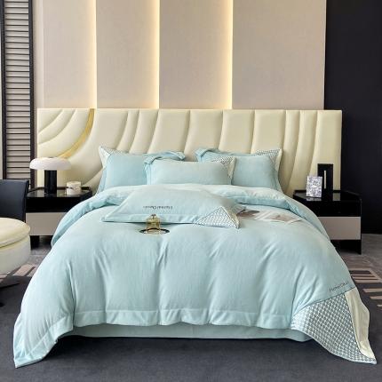 家居1号 2024新款高克重牛奶绒四件套-露西系列 露西-星空蓝