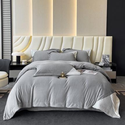 91家纺网 家纺一手货源 找家纺 (总) 家居1号 2024新款高克重牛奶绒四件套珊瑚绒法兰绒-露西