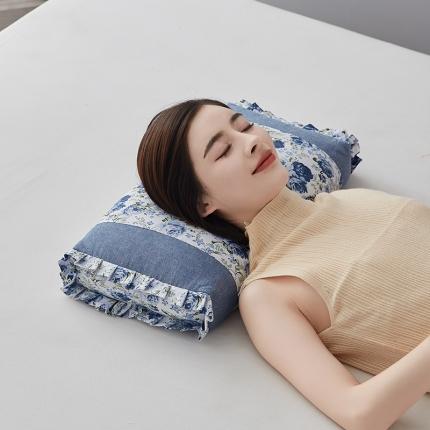 91家纺网 家纺一手货源 找家纺 （总）乐可 2023新款全棉碎花双拼荞麦枕 枕头枕芯