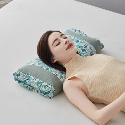 91家纺网 家纺一手货源 找家纺 （总）乐可 2023新款全棉碎花双拼荞麦枕 枕头枕芯