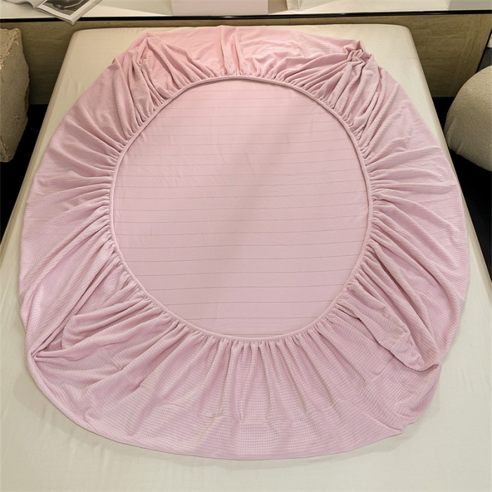 91家纺网 家纺一手货源 找家纺 洋铭区（原狠狠爱）2023新款华夫格单品绒床笠 华夫格 浅紫