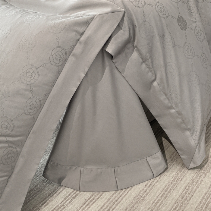 91家纺网 家纺一手货源 找家纺 魅都 100s长绒棉提花大拼角四件套 安娜-高级灰