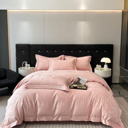 91家纺网 家纺一手货源 找家纺 （总）魅都 100s新款阿克苏长绒棉刺绣轻奢风四件套