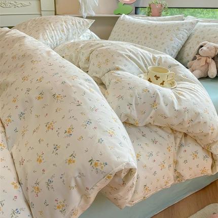 91家纺网 家纺一手货源 找家纺 柠馨 2023新款13376全棉Ins博主风四件套 轻裳