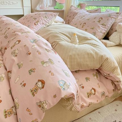 91家纺网 家纺一手货源 找家纺 （总）柠馨 2023新款13376全棉Ins博主风四件套