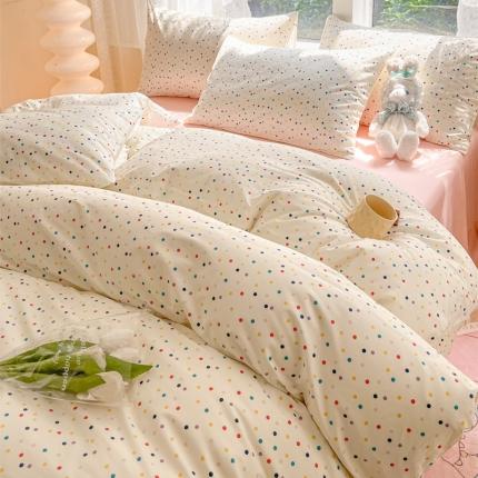 91家纺网 家纺一手货源 找家纺 柠馨 2023新款13376全棉Ins博主风四件套 点点
