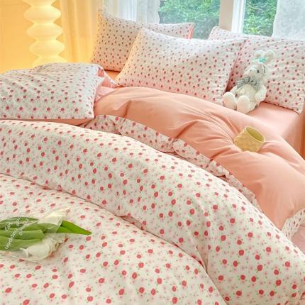 91家纺网 家纺一手货源 找家纺 柠馨 2023新款13376全棉Ins博主风四件套 星雨