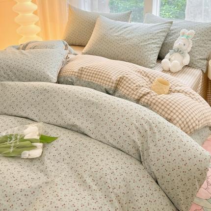 91家纺网 家纺一手货源 找家纺 柠馨 2023新款13376全棉Ins博主风四件套 觅儿