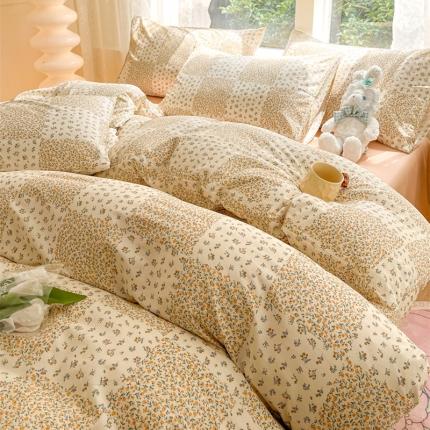 91家纺网 家纺一手货源 找家纺 柠馨 2023新款13376全棉Ins博主风四件套 浪漫满怀