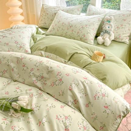 91家纺网 家纺一手货源 找家纺 柠馨 2023新款13376全棉Ins博主风四件套 惊鸿