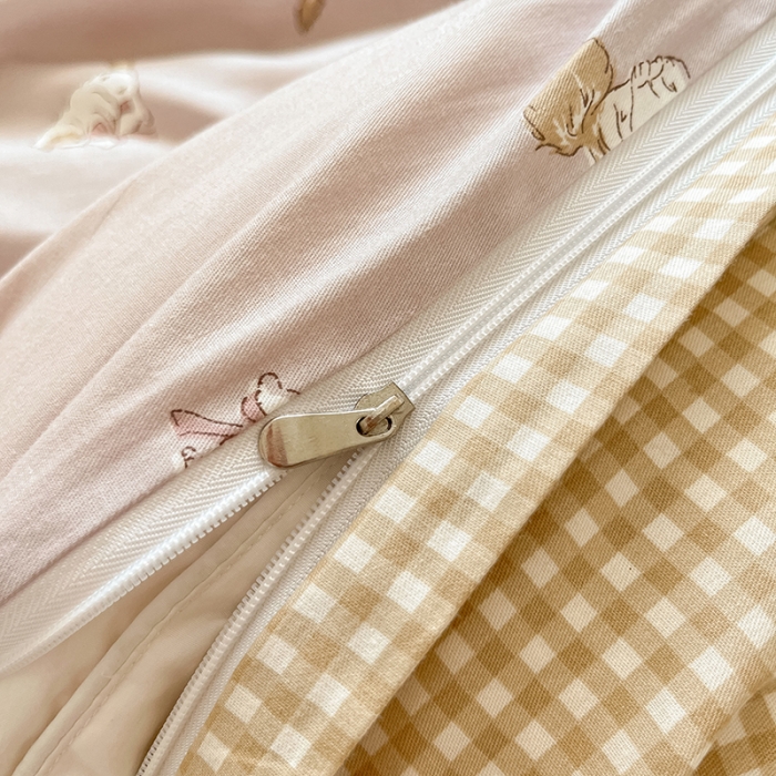 91家纺网 家纺一手货源 找家纺 柠馨 2023新款13376全棉Ins博主风四件套 慵懒猫咪