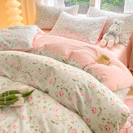 柠馨 2023新款13376全棉Ins博主风四件套 慕青