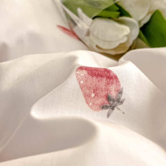 91家纺网 家纺一手货源 找家纺 柠馨 2023新款13376全棉Ins博主风四件套 草莓乐园