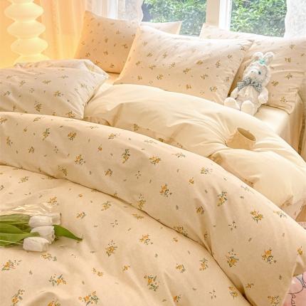 柠馨 2023新款13376全棉Ins博主风四件套 夕颜