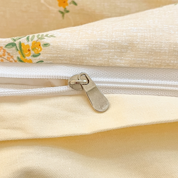 91家纺网 家纺一手货源 找家纺 柠馨 2023新款13376全棉Ins博主风四件套 夕颜