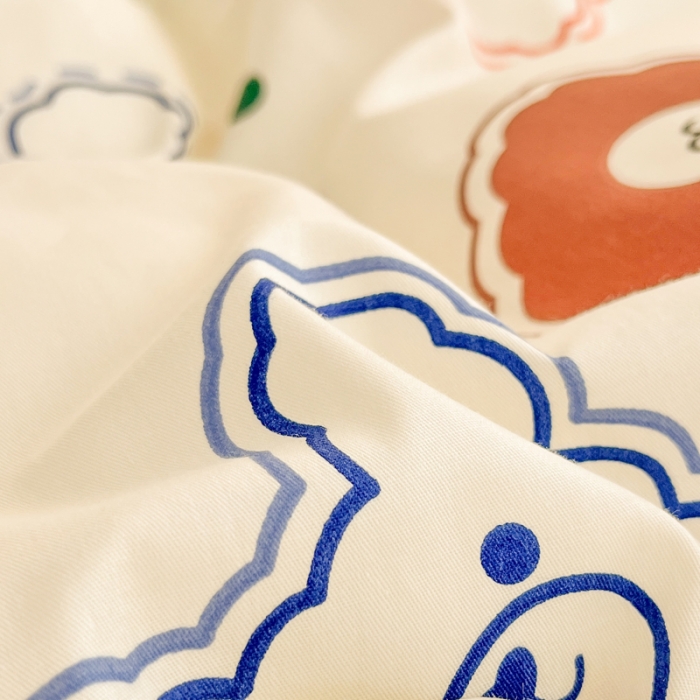 91家纺网 家纺一手货源 找家纺 柠馨 2023新款13376全棉Ins博主风四件套 萌宠熊