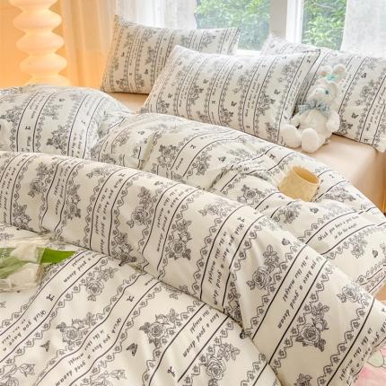 柠馨 2023新款13376全棉Ins博主风四件套 山茶花