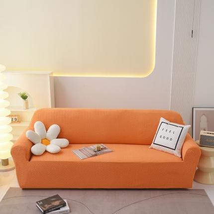 天下布艺 2023新款摇粒绒沙发套斜格 斜格橙色