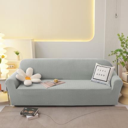 天下布艺 2023新款摇粒绒沙发套斜格 斜格橄榄绿