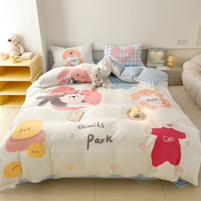 91家纺网 家纺一手货源 找家纺 顾里家纺 2023新款大版宝宝绒套件-设计师款 动物玩偶